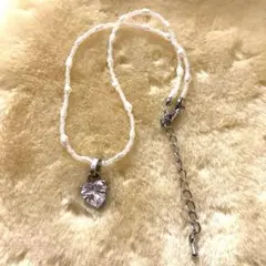 春夏　ケシパール＆ビーズ　ネックレスチョーカー　2連ブレスレット