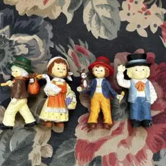 美品】陶器フィギュリン 3体セット アンティーク風 人形置物
