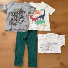 ユニクロなど恐竜Ｔシャツズボンまとめ売り　110サイズ