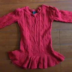 baby gap 80 赤がカワイイ！コットン100　ワンピース
