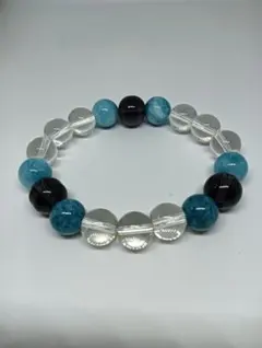 163天然石ラリマー　アメジスト　水晶　パワーストーンブレスレット