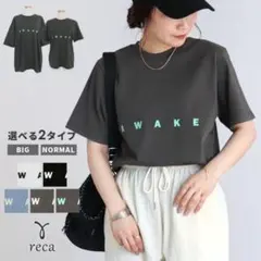 reca 半袖ロゴTシャツ チャコール✖️ミント　一回使用のサムネイル