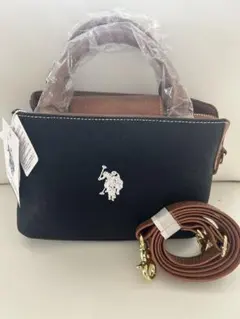 U.S. POLO ASSN. ハンドバッグ 黒/茶