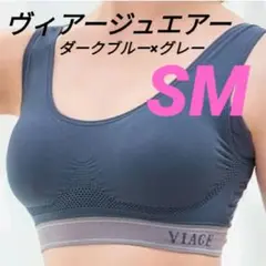 ヴィアージュエアー SMサイズ ダークブルー×グレー ナイトブラ 正規品のサムネイル