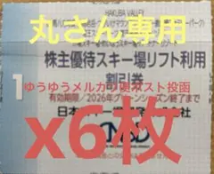 丸さん専用日本スキー場開発リフト割引券6枚ゆうゆうメルカリ便送料込