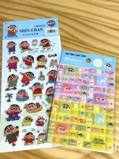 《新品未開封》クレヨンしんちゃん タイル ぷっくり シール☆２点セット