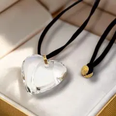 【美品】Baccarat バカラ ハート ネックレス ペンダント クリアモチーフのサムネイル