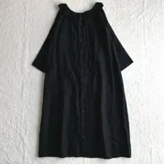 フレームワーク サロペット オールインワン リネン コットン 黒 