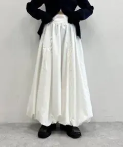JEANASIS　ドロストバルーンロングスカート　 ホワイトのサムネイル