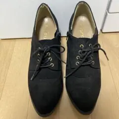 値下げ！ブラック スエード レースアップ　ショートブーツ　5L