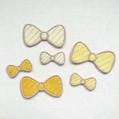 ◆アイロン刺繍ワッペン　リボン　6個セット