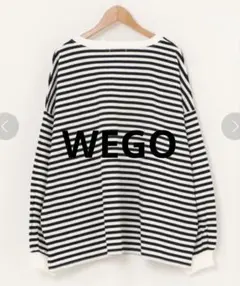美品☆WEGO/だぼそでボーダーTシャツ　ブラック黒のサムネイル