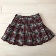 お値下げ　コムサ プリーツ スカート チェック 赤 秋 冬 L