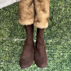 2way ムートンブーツ スエード ファー　森ガール　フェアリーグランジ　y2k