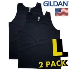 ⭐️⭐️ギルダン　タンクトップ2枚セット　ブラック　L　匿名配送　送料無料