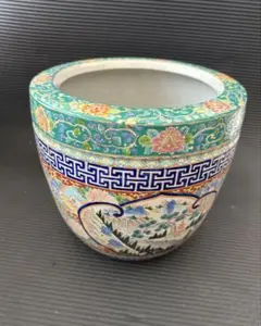 極上絵付け！ 明治〜大正期 伊万里焼 十錦手 色絵火鉢 五徳付き - メルカリ