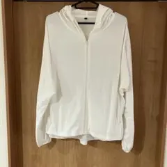 レディース ジップアップパーカー ホワイトuvカットのサムネイル
