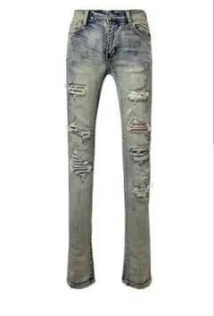 早い者勝ち‼️mnml 28 スリムフィットデニム ダメージ加工