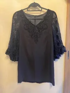 結婚式 お呼ばれ グレースコンチネンタル ひざ丈ブラック ワンピース