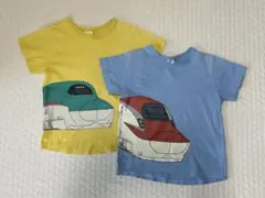 シシュノン　新幹線プリント　半袖Tシャツ　2枚セット　ブルー　イエローのサムネイル