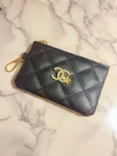 キルティングコインケース ブラック