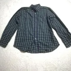 ソフネット 長袖シャツ チェック グリーン ブルー パープル ボタン ネルシャツ