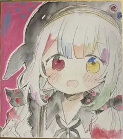 魔法少女ノ魔女裁判　城ケ崎ノア　手描きイラスト　色紙　まのさば