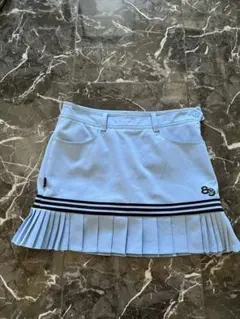 極美品 PEARLY GATES 水色 プリーツスカート