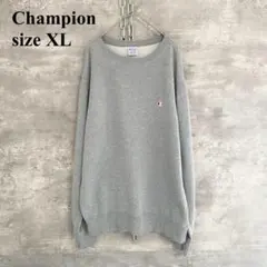 アメカジ古着★Champion 刺繍 スウェットシャツ トレーナー グレー XL