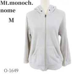 シャギーフリース ジップアップパーカーMオフホワイト両面あたたか洗濯可シンプル