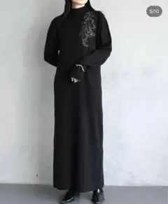 アンジェム &g'aime 花刺繍ニットワンピース