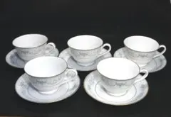 ノリタケ　カップ＆ソーサー　ヴィンテージ品　５客　中古美品