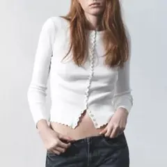 ZARAリブニットカーディガン　サイズM