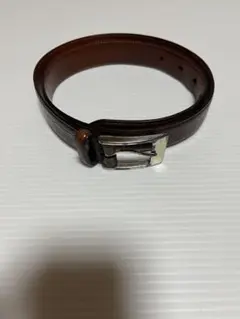 ブラウンレザーベルト クロコダイル風