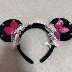 ディズニー　　カチューシャ　　フリル薔薇付き