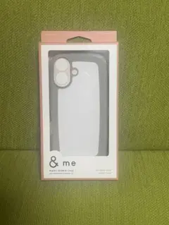 iPhone16ハイブリッドケース ぷっくりフレーム グレージュ②