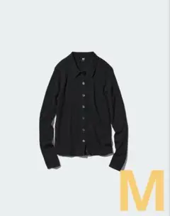 【Mサイズ】UNIQLO ユニクロ メリノリブポロカーディガン　黒