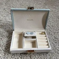 アフタヌーンティーアクセサリーケース ホワイト/ブルー 鍵付き