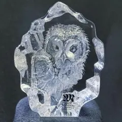 未使用品　マッツジョナサンMats Jonasson クリスタルガラス　ふくろう