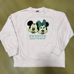 ディズニー　ミッキー ミニー トレーナー　刺繍　140