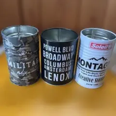 ミリタリー缶　空き缶　セリア　男前
