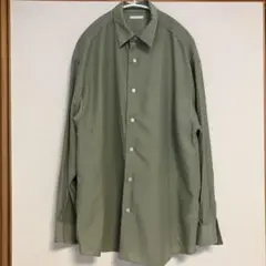 GU グリーン 長袖シャツ トロミシャツ
