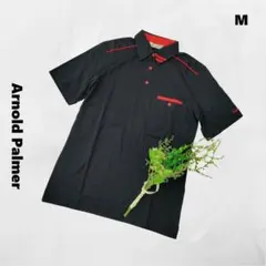 【メンズ】アーノルドパーマー♪半袖ポロシャツ ネイビー 赤ライン M カジュアルのサムネイル