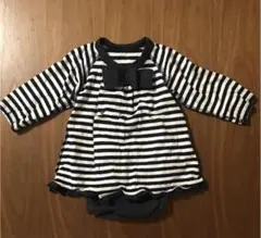 Combi miniコンビミニ ラップワンピース リボンボーダー 60〜70