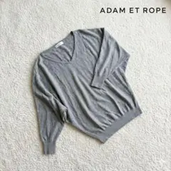 ADAM ET ROPE Ｖネックニット ドルマンスリーブ グレー 体系カバー