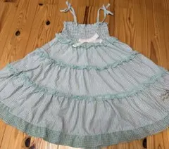 axes femme kids ストライプフリル キャミソールワンピース　140