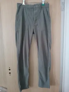 【レディース服・ワークマン】オリーブグリーン コーデュロイ ワークパンツSサイズ