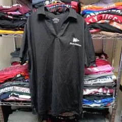 90sカンボジア製襟付きメンズXLポロシャツロゴ黒ブラックtシャツUSA直輸入のサムネイル