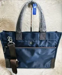 FAGOTTO 未使用 2WAY ビジネストートバッグ ネイビーのサムネイル