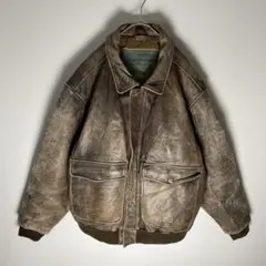 AEROPOSTALE 重厚 ハードレザー フライトジャケット 44 実寸XL